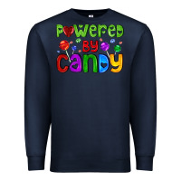Navy powered by candy with lollipops Premium Sweatshirt - AdoDesignShop