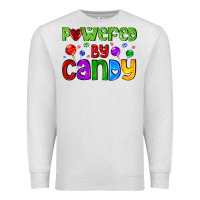 Oatmeal Heather powered by candy with lollipops Premium Sweatshirt - AdoDesignShop