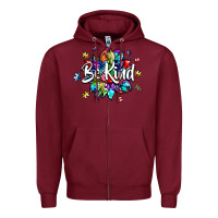 Burgundy be kind2 Zipper Hoodie - SublimationCraftShop