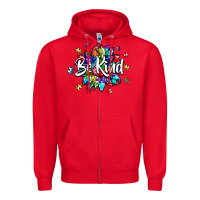Red be kind2 Zipper Hoodie - SublimationCraftShop