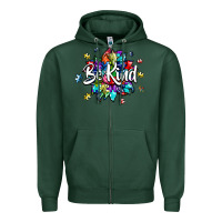 Sports Green be kind2 Zipper Hoodie - SublimationCraftShop