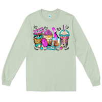 Matcha eyelash coffee cups Long Sleeve Tee - Zillion Design Studio