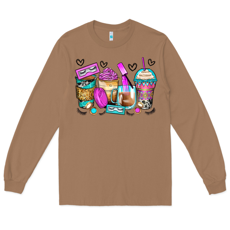 Eyelash Coffee Cups Long Sleeve Tee by Zillion Design Studio | Teevron