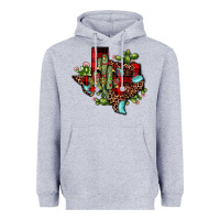 Heather Grey cactus christmas texas map Heavyweight Hoodie - JahusDesignShop