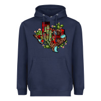 Navy cactus christmas texas map Heavyweight Hoodie - JahusDesignShop