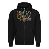 Black love autism Zipper Hoodie - SublimationCraftShop