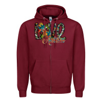 Burgundy love autism Zipper Hoodie - SublimationCraftShop