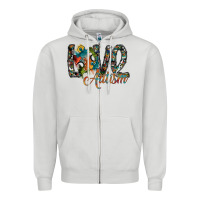 Dove Grey love autism Zipper Hoodie - SublimationCraftShop