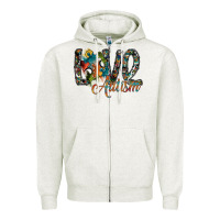 Oatmeal Heather love autism Zipper Hoodie - SublimationCraftShop