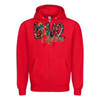 Red love autism Zipper Hoodie - SublimationCraftShop