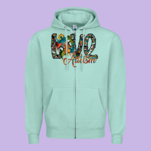 Love Autism Zipper Hoodie Designed By Sublimationcraftshop