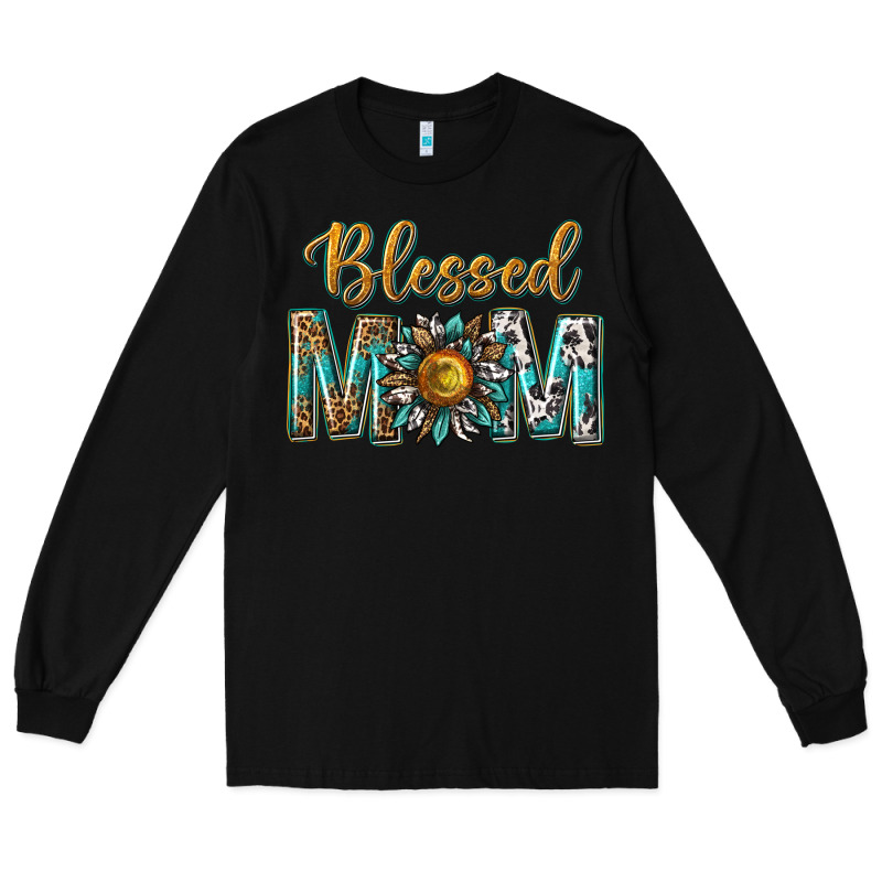 Western Blessed Mom With Sunflower Long Sleeve Tee by texasbilliewilder | Teevron