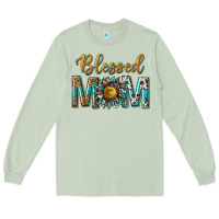 Matcha western blessed mom with sunflower Long Sleeve Tee - texasbilliewilder