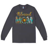 Smoke western blessed mom with sunflower Long Sleeve Tee - texasbilliewilder