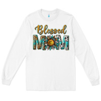 White western blessed mom with sunflower Long Sleeve Tee - texasbilliewilder