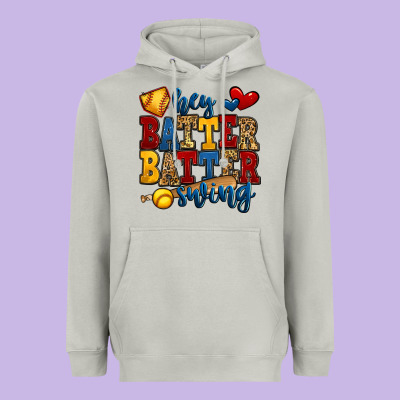 Hey Batter Batter Swing Softball Heavyweight Hoodie Designed By Jasminsmagicworld