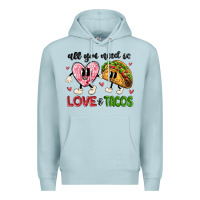 Blue Mist all you need is love and tacos Premium Hoodie - MaliasSmallBusiness