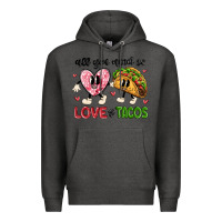 Charcoal Heather all you need is love and tacos Premium Hoodie - MaliasSmallBusiness