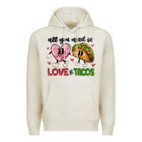 Oatmeal Heather all you need is love and tacos Premium Hoodie - MaliasSmallBusiness