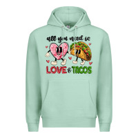 Seafoam all you need is love and tacos Premium Hoodie - MaliasSmallBusiness