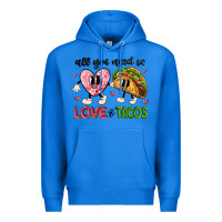 True Royal all you need is love and tacos Premium Hoodie - MaliasSmallBusiness
