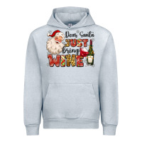 Heather Grey dear santa just bring wine Urban Hoodie - MaliasSmallBusiness
