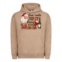 Pigment Burro dear santa just bring wine Urban Hoodie - MaliasSmallBusiness