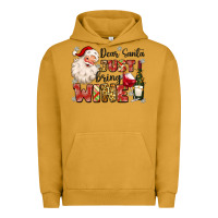 Pigment Peanut Butter dear santa just bring wine Urban Hoodie - MaliasSmallBusiness