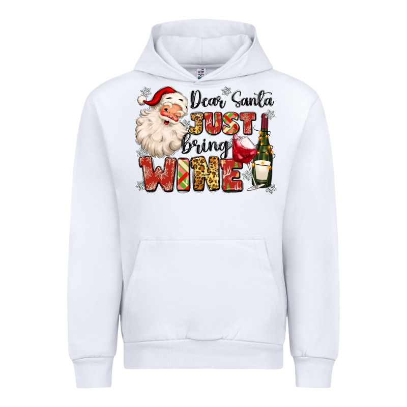 Dear Santa Just Bring Wine Urban Hoodie by MaliasSmallBusiness | Teevron
