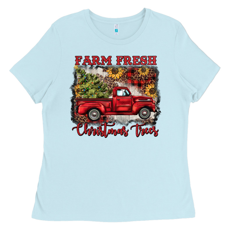 Farm Fresh Christmas Trees Ladies Tee by BarkalooDesign | Teevron