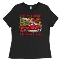 Black farm fresh christmas trees Ladies Tee - BarkalooDesign