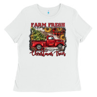 White farm fresh christmas trees Ladies Tee - BarkalooDesign