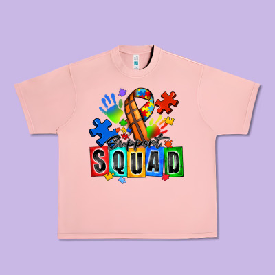 Basketball Support Squad Autism Urban Heavy Tee Designed By Zillion Design Studio