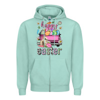 Seafoam Bunny Happy Easter truck Easter Day Zipper Hoodie - Neo Western