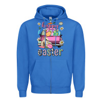 True Royal Bunny Happy Easter truck Easter Day Zipper Hoodie - Neo Western