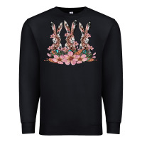 Black rabbits with blossom flower Premium Sweatshirt - Artiststas