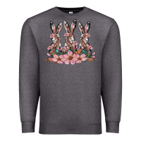 Charcoal Heather rabbits with blossom flower Premium Sweatshirt - Artiststas