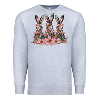 Heather Grey rabbits with blossom flower Premium Sweatshirt - Artiststas