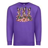 Purple rabbits with blossom flower Premium Sweatshirt - Artiststas