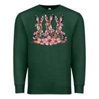 Sports Green rabbits with blossom flower Premium Sweatshirt - Artiststas