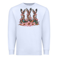 White rabbits with blossom flower Premium Sweatshirt - Artiststas