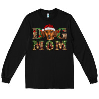 Black christmas dog mom dachshund Long Sleeve Tee - RanaPortraitStore