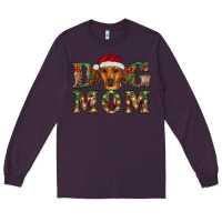 Plum christmas dog mom dachshund Long Sleeve Tee - RanaPortraitStore