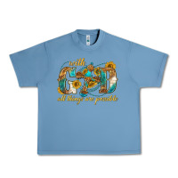 Pebble Blue with god all things are possible with cross Urban Heavy Tee - texasbilliewilder