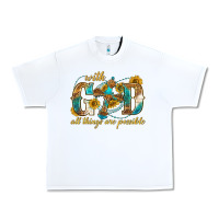White with god all things are possible with cross Urban Heavy Tee - texasbilliewilder