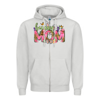 Dove Grey Bunny Mom Easter Day Zipper Hoodie - Neo Western