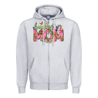 Heather Grey Bunny Mom Easter Day Zipper Hoodie - Neo Western
