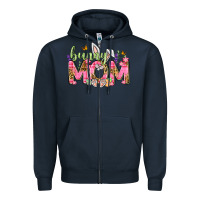 Navy Bunny Mom Easter Day Zipper Hoodie - Neo Western