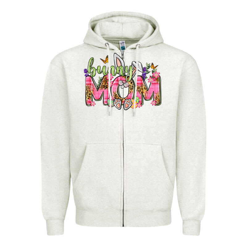 Bunny Mom Easter Day Zipper Hoodie by Neo Western | Teevron