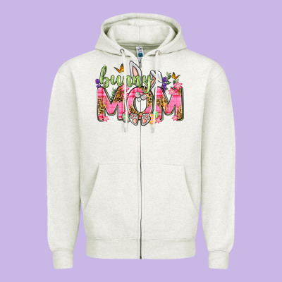 Bunny Mom Easter Day Zipper Hoodie Designed By Neo Western